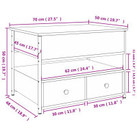 vidaXL Couchtisch Grau Sonoma 70x50x50 cm Holzwerkstoff und Metall