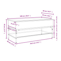 vidaXL Couchtisch Braun Eichen-Optik 100x50x45 cm Holzwerkstoff Metall