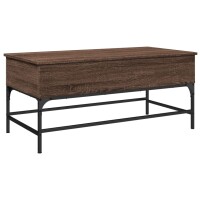 vidaXL Couchtisch Braun Eichen-Optik 100x50x45 cm Holzwerkstoff Metall