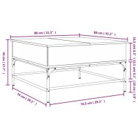 vidaXL Couchtisch Sonoma-Eiche 80x80x45 cm Holzwerkstoff und Metall