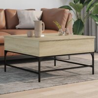 vidaXL Couchtisch Sonoma-Eiche 80x80x45 cm Holzwerkstoff und Metall