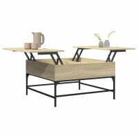 vidaXL Couchtisch Sonoma-Eiche 80x80x45 cm Holzwerkstoff und Metall