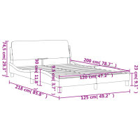 vidaXL Bettgestell mit Kopfteil Grau 120x200 cm Kunstleder