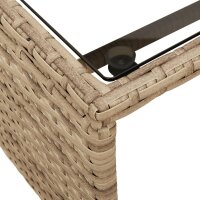 vidaXL Gartensofa in L-Form mit Tisch und Kissen Beige Poly Rattan