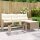 vidaXL Gartensofa in L-Form mit Tisch und Kissen Beige Poly Rattan