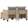 vidaXL Gartensofa 2-Sitzer mit Hockern Beige Poly Rattan