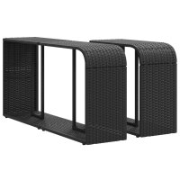 vidaXL 11-tlg. Garten-Sofagarnitur mit Kissen Schwarz Poly Rattan