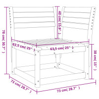 vidaXL Garten-Ecksofa 73x73x78 cm Massivholz Kiefer