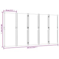 vidaXL 5-tlg. Paravent Dunkelblau 350x180 cm