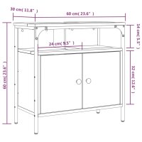 vidaXL Waschbeckenunterschrank R&auml;uchereiche 60x30x60 cm Holzwerkstoff