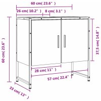 vidaXL Waschbeckenunterschrank Grau Sonoma 60x33x60 cm Holzwerkstoff