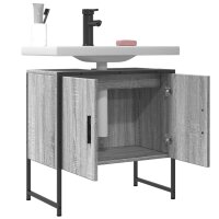 vidaXL Waschbeckenunterschrank Grau Sonoma 60x33x60 cm Holzwerkstoff