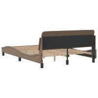 vidaXL Bettgestell mit Kopfteil Cappuccino-Braun 140x190 cm Kunstleder