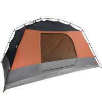 vidaXL Campingzelt 6 Personen Grau &amp; Orange 412x370x190 cm 190T Taft