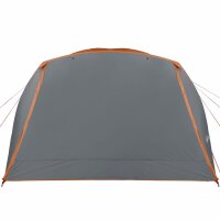 vidaXL Campingzelt 6 Personen Grau &amp; Orange 412x370x190 cm 190T Taft