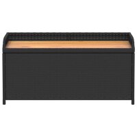 vidaXL Bank mit Stauraum Schwarz 100x50x52 cm Poly Rattan Akazienholz