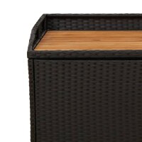 vidaXL Bank mit Stauraum Schwarz 100x50x52 cm Poly Rattan Akazienholz