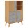 vidaXL Highboard OLDEN Grau und Braun 85x43x125 cm Massivholz Kiefer