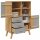 vidaXL Highboard OLDEN Grau und Braun 85x43x125 cm Massivholz Kiefer