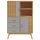 vidaXL Highboard OLDEN Grau und Braun 85x43x125 cm Massivholz Kiefer