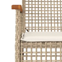 vidaXL 5-tlg. Garten-Essgruppe mit Kissen Beige Poly Rattan