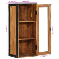 vidaXL Bad-Wandschrank 40x30x90 cm Massivholz Akazie und Eisen