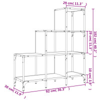 vidaXL B&uuml;cherregal Sonoma-Eiche 92x30x102 cm Holzwerkstoff und Metall