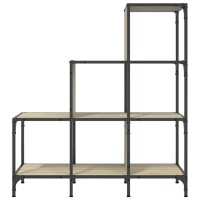 vidaXL B&uuml;cherregal Sonoma-Eiche 92x30x102 cm Holzwerkstoff und Metall