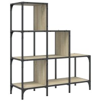 vidaXL B&uuml;cherregal Sonoma-Eiche 92x30x102 cm Holzwerkstoff und Metall