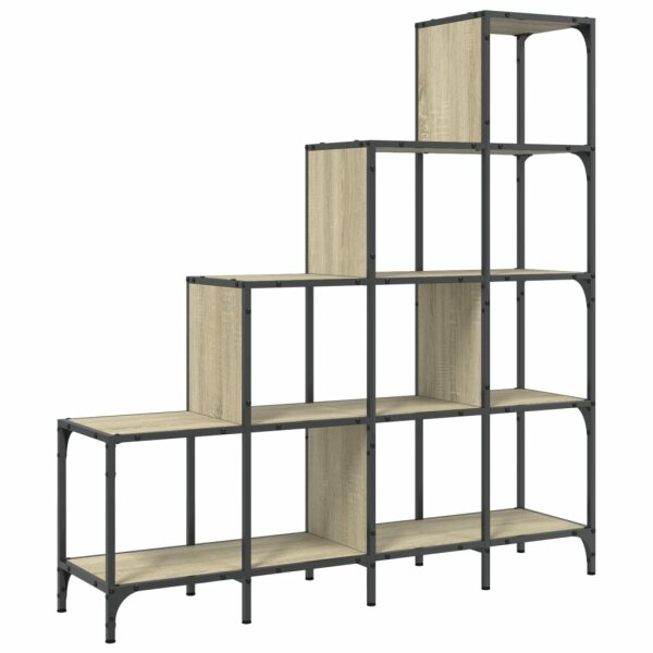 vidaXL B&uuml;cherregal Sonoma-Eiche 122x30x132 cm Holzwerkstoff und Metall