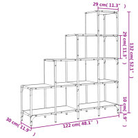 vidaXL B&uuml;cherregal Sonoma-Eiche 122x30x132 cm Holzwerkstoff und Metall