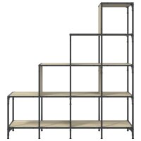 vidaXL B&uuml;cherregal Sonoma-Eiche 122x30x132 cm Holzwerkstoff und Metall