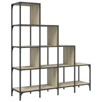 vidaXL B&uuml;cherregal Sonoma-Eiche 122x30x132 cm Holzwerkstoff und Metall