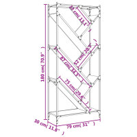 vidaXL B&uuml;cherregal Braun Eichen-Optik 79x30x180cm Holzwerkstoff Metall