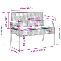 vidaXL 4-tlg. Garten-Essgruppe mit Kissen Beige Poly Rattan