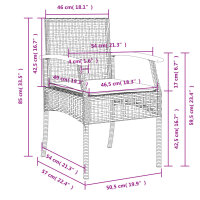 vidaXL 4-tlg. Garten-Essgruppe mit Kissen Beige Poly Rattan