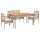 vidaXL 4-tlg. Garten-Essgruppe mit Kissen Beige Poly Rattan