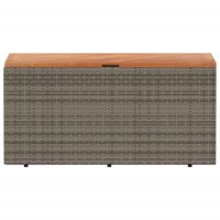 vidaXL Gartentruhe Grau 110x50x54 cm Poly Rattan Akazienholz