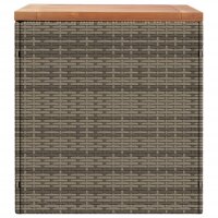 vidaXL Gartentruhe Grau 110x50x54 cm Poly Rattan Akazienholz