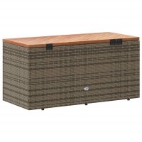 vidaXL Gartentruhe Grau 110x50x54 cm Poly Rattan Akazienholz