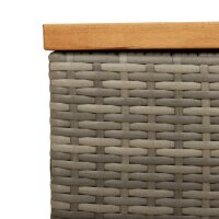 vidaXL Gartentruhe Grau 110x50x54 cm Poly Rattan Akazienholz