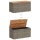 vidaXL Gartentruhe Grau 110x50x54 cm Poly Rattan Akazienholz