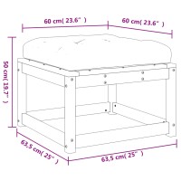 vidaXL Gartenhocker mit Kissen Wei&szlig; Massivholz Kiefer