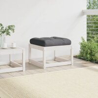 vidaXL Gartenhocker mit Kissen Wei&szlig; Massivholz Kiefer