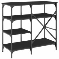 vidaXL B&auml;ckerregal Schwarz 90x40x84 cm Holzwerkstoff und Metall