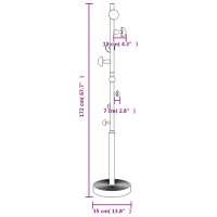 vidaXL Garderobenst&auml;nder Wei&szlig; 172 cm Pulverbeschichtetes Eisen