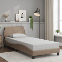 vidaXL Bettgestell mit Kopfteil Cappuccino-Braun 90x190 cm Kunstleder