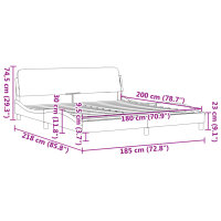 vidaXL Bettgestell mit Kopfteil Dunkelgrau 180x200 cm Samt