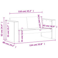 vidaXL 2-tlg. Garten-Lounge-Set Massivholz Kiefer