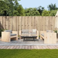 vidaXL 2-tlg. Garten-Lounge-Set Massivholz Kiefer